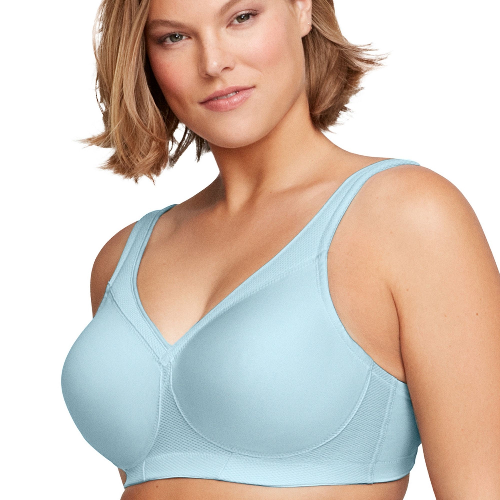 Glamorise MagicLift Seamless Sports Bra (Size 50-G) Blue, Elastine,Nylon,Polyester