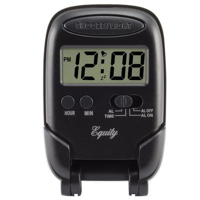 Equity by La Crosse 31302 Travel Fold-up Alarm Clock, Black