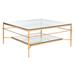 SAFAVIEH Couture High Line Collection Mieka Gold Leaf Cocktail Table - 43 IN W x 43 IN D x 20 IN H