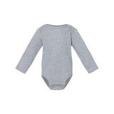 Infant Long-Sleeve Baby Rib Bodysuit - HEATHER - NB