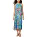 RACHEL ROY Womens Blue Gathered Floral Sleeveless Halter Tea-Length Fit + Flare Dress Size: L