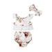 Lovely Baby Girls Printed Clothes Cute Newborn Baby Girl Summer Princess Clothes Sleeveless Lace Vest+Shorts 2Pcs Cotton Outfit