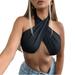 PersonalhomeD Women Solid Color Halter Neck Wrap Chest Straps Slim Sexy Comfortable Vest Summer