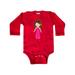 Inktastic Fashion Girl, Brown Hair, Pink Dress, Sunglasses Infant Long Sleeve Bodysuit Female