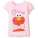 sesame street little girls' toddler short sleeve t-shirt, light pink, 4t