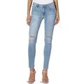 TheMogan Junior's Premium Knee Dart Vintage Washed Low Rise Cropped Skinny Jeans