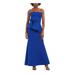 ELIZA J Womens Blue With Bow Solid Strapless Maxi Sheath Formal Dress Size 6