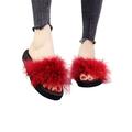 Avamo LADIES WOMENS FLAT FUR FLUFFY SLIDERS SLIPPERS COMFY SANDALS FLIP FLOP SHOES