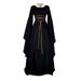 New Fashion Vintage Women Irregular Dress with Belt Long Sleeve O Neck Victorian Gothic Cosplay Party Costume Lady Gown Dresses Women'S Clothing