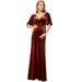 Ever-Pretty Maternity Elegant Full Length Maternity Dress Empire Waist for Baby Showers 0861YF Brick Red US18