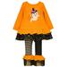 Bonnie Jean Little Girls Orange GHOST Halloween /Black Leggings Set outfit 6