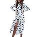 Niuer Women Lapel V-Neck Casual Dress Long Sleeve Button Down Maxi Sundress Summer Lightweight Maxi Dress