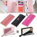 Women Leather Double Zipper Wallet Ladies Wallet Purse Wallet with Card Compartment