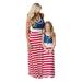 Bellella American Flag Mother and Me Matching Clothes Floral Printed Family Beach Maxi Dress Casual Relaxed Vacation Sundress