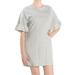 SANCTUARY Womens Gray Cut Out Sweater Short Sleeve Jewel Neck Knee Length Shift Dress Size M