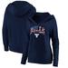 Chicago Bulls Fanatics Branded Women's Banner Wave V-Neck Pullover Hoodie - Navy