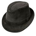 Corduroy C-Crown Trilby Fedora Hat - S - Black