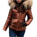 Mnycxen Women Winter Neck Hooded Down Warm Coat Down Jacket Windbreaker Coat