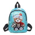 Zewfffr Cute Sequins Bear Pattern Travel Backpacks Women Small School Bags (Blue)