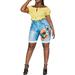 DYMADE Women's Plus Size High Waist Butterfly Floral Print Leggings Ladies Skinny Shorts