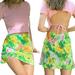 Winnereco Women Summer Floral Print Mini Skirt Casual A-line Skirts (Green M)