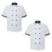 TOPTIE 2 Pack Unisex Short Sleeve Chef Coat Jacket, Black White