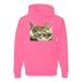 Wild Forest Spotted Cheetah Family Fashion Graphic Hoodie Sweatshirt, Neon Pink, Large