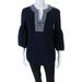 Pre-ownedTory Burch Womens Cotton Bell Sleeve Tory Tunic Top Navy Blue Size 0 #11206002