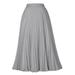 ZIYIXIN Ladies Solid Color Midi Skirt Female Casual Pleated Dress Half Skirt