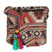 TribeAzure Satchel Messenger Shoulder Bag Cross body Colorful Woven Medium Multi Pockets Functional Roomy Aztec Women Hobo Everyday (Red Aztec)