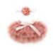 2PCS Baby Girl Tutu Skirt Puffy Tulle Skirt Headband Party Bow Photography Props Skooters Skorts for 0-24M Baby Girl