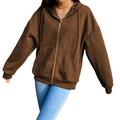 Swetshirt Zip Up Casual Tops For Women Ladies Cardigan Fleece Fashion Jacket Thin Loose And Thin Cardigan For Ladies