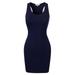 Made by Olivia Women's Fitted Sleeveless Sexy Body-Con Racer-Back Round Neck Mini Dress