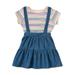 Wonder Nation Baby & Toddler Girl Top and Pinafore Dress, 2 Piece Set, 12 Months-5T