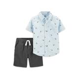 Child of Mine by Carter's Baby Boy & Toddler Boy Short-Sleeve Button-Up Shirt & Shorts Outfit Set, 2-Piece (12M-5T)