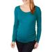 Maternity Long Sleeve Scoop Neck Tee With Flattering Side Ruching--Available in Plus Size