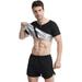 Abdomen Men's Zipper Short-Sleeved Vest Fitness Sweats Solid Color Soft and Comfortable Big Size Corset