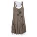 UKAP Women Dresses Round Neck Sleeveless Tank Dress Casual Fake Two-piece Pockets Beach Dress Sundress Loose Swing Dandelion Flower Print T Shirt Mini Dress