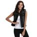 MISS MOLY Denim Vest For Women Denim Jean jackets Washed Sleeveless w Pockets Black 2XL