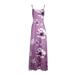 Spftem Women Sexy Off Shoulder Sleeveless Casual Floral Printing Dress Long Dress