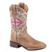 Roper Kids Girls Monterey Aztec Square Toe Western Cowboy Boots Mid Calf