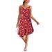 Sexy Dance Womens Bohemian Sleeveless Beach Dress Summer Hawaiian Tropical Print Short Sundress Casual Loose Swing Dress