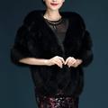 Elegant Faux Fur Coat Women Fluffy Warm Female Outerwear Black Chic Winter Coat Jacket Hairy Overcoat