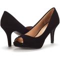 DREAM PAIRS Women's Classic Stiletto Heels Office Peep Toe Pumps High Heel Shoes CITY_OT BLACK/NUBUCK Size 8.5