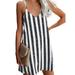 Summer V-neck Beach Dress Bohemian Boho Floral Stripe Print Sundress Women Sleeveless Camisole Vest Top Mini Dress