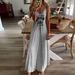 New Women's Casual Loose Strap Dress Colors Summer Sexy Boho Bow Camis Befree Maxi Dress Plus Sizes Big Large Dress Letter Print Dress