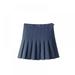 Women's High Waist Pleated Casual Tennis Style A-line School Mini Skater Short Skirt