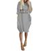 Plus Size T-Shirt Dress for Women Fall Long Sleeve Baggy Tunic Tee Midi Dress with Pocket for Ladies Kaftan Paisley Tunic Long Blouse Dress Lounge Wear