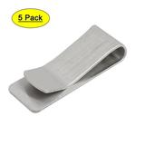 Stainless Steel Money Clip Notebook Holder Pencil Pen Loop Clip Silver Tone 5pcs