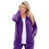 Plus Size Women's Better Fleece Zip-Front Hoodie by Woman Within in Radiant Purple (Size 4X)